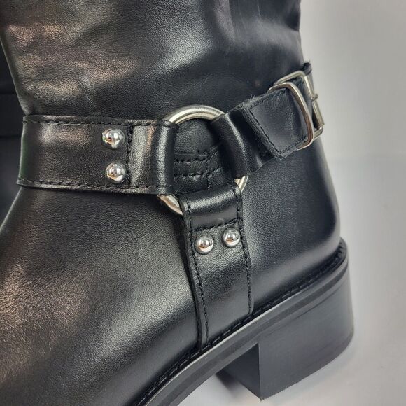 Steve Madden Bryanna Woman's Moto Boot Leather black Size 10 M - Picture 15 of 16